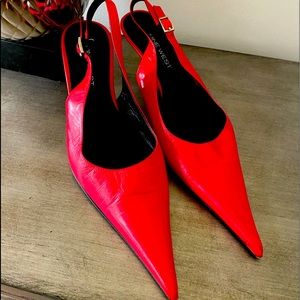 Womens Nine West Leather Kitten Heel Shoe Size 8